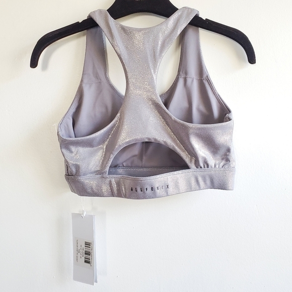 All Fenix Liquid Silver Racerback Sports Bra Beyoncé Style New With Tag XS - Picture 8 of 12
